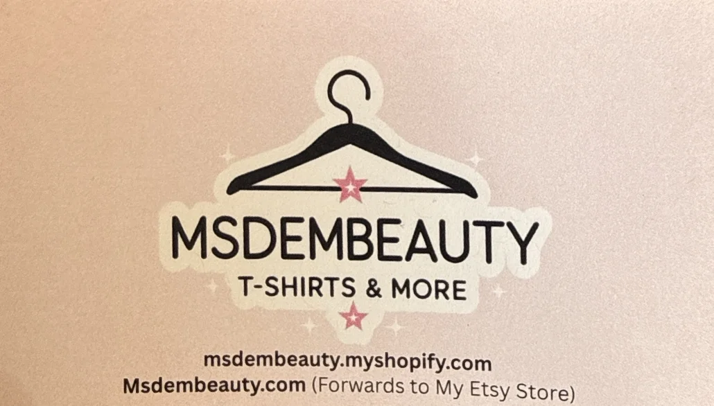 MsDemBeauty T-Shirts & More business card, front
